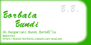 borbala bundi business card